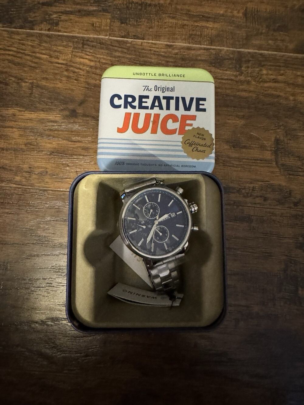 FOSSIL Rhett Mens Dual Time Multifunction Watch, Blue Dial, Stainless Steel Band